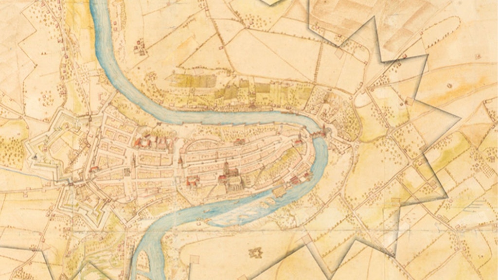Johann Anton Herbort, « Plan de Berne avec projet de fortification », 1730, carte à l'échelle de 1:3900, 163 x 134 cm, Collection Schauenburg 39 [Détail]