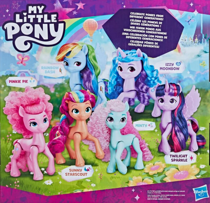 Sechs farbige "My little Pony" Puppen