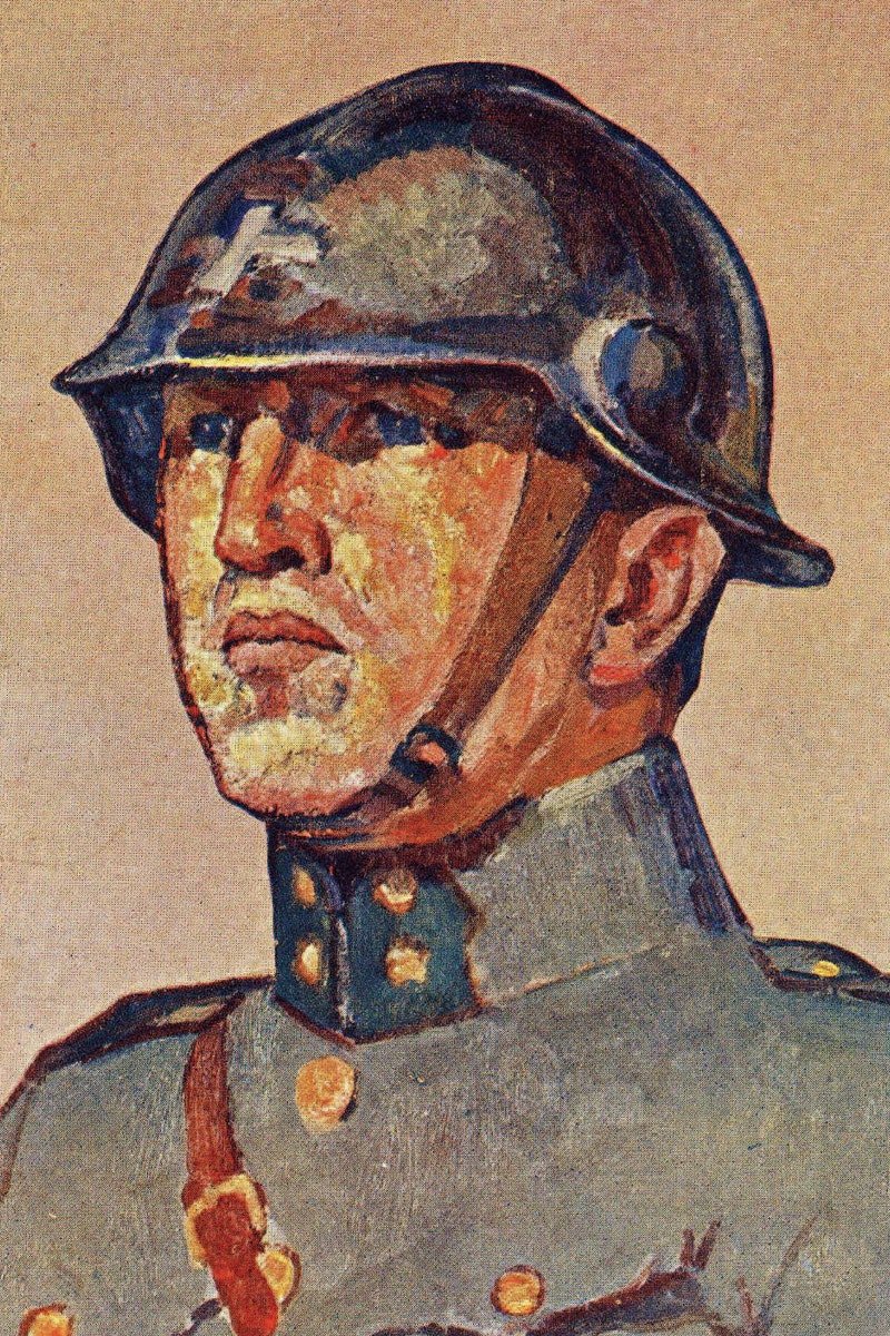 Versuchsmodell „L’Eplattenier“ des Sturmhelmes, 1917. Infanterie-Offizier.