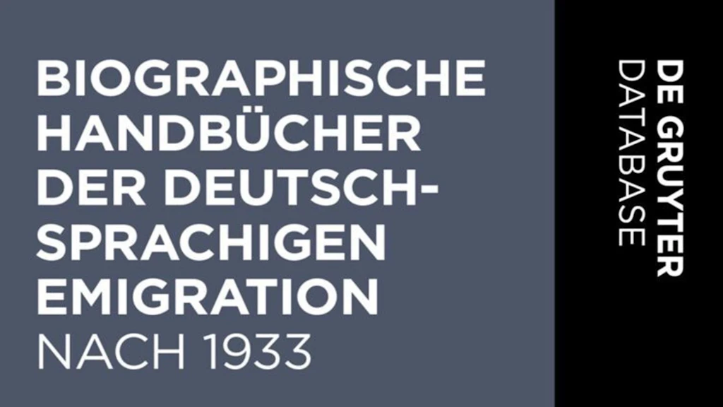 Biographische Handbücher der deutschsprachigen Emigration nach 1933