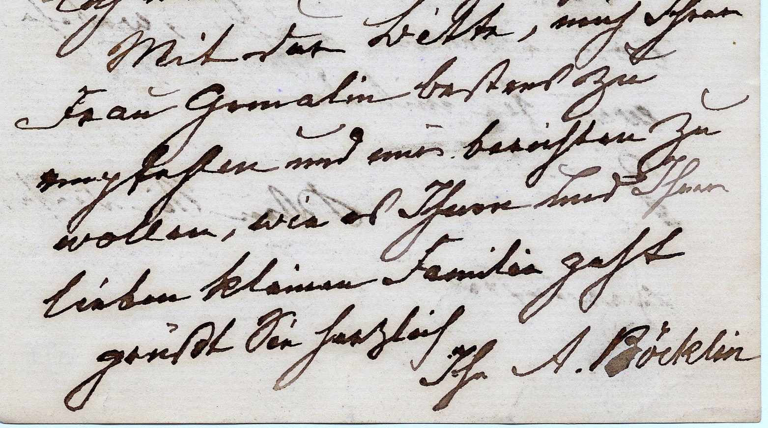 Brief von Arnold Böcklin, 23. Juni 1887 (Ausschnitt)