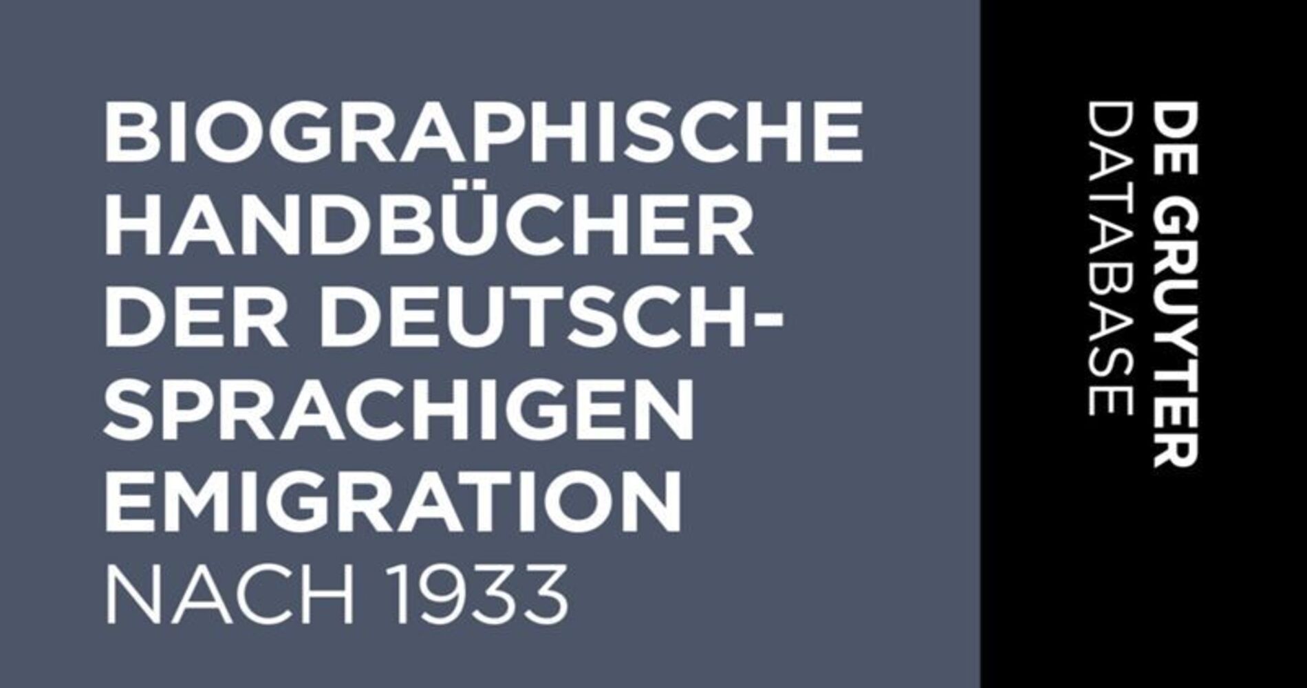 Biographische Handbücher der deutschsprachigen Emigration nach 1933
